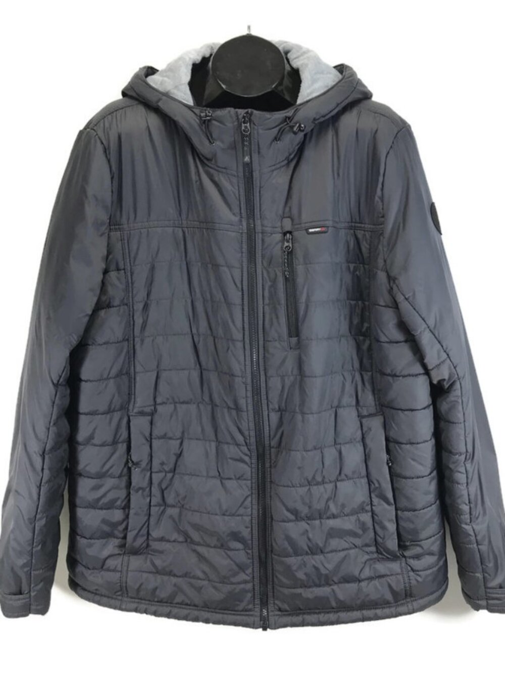 Gerry Men’s Quilted Jacket Size XXL Black Hooded Insulated Outdoor Winter Travel
